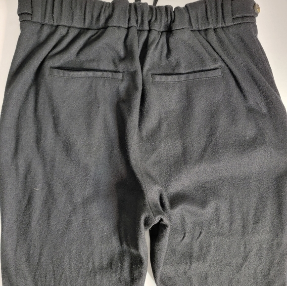 Vince Sz M Flannel Pants Pull On Wool Straight Pockets Ankle Crop Black - Picture 7 of 8